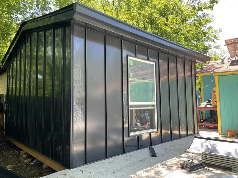 Black standing seam metal wall panels for Metal Roof Installation in Helena Valley Southeast